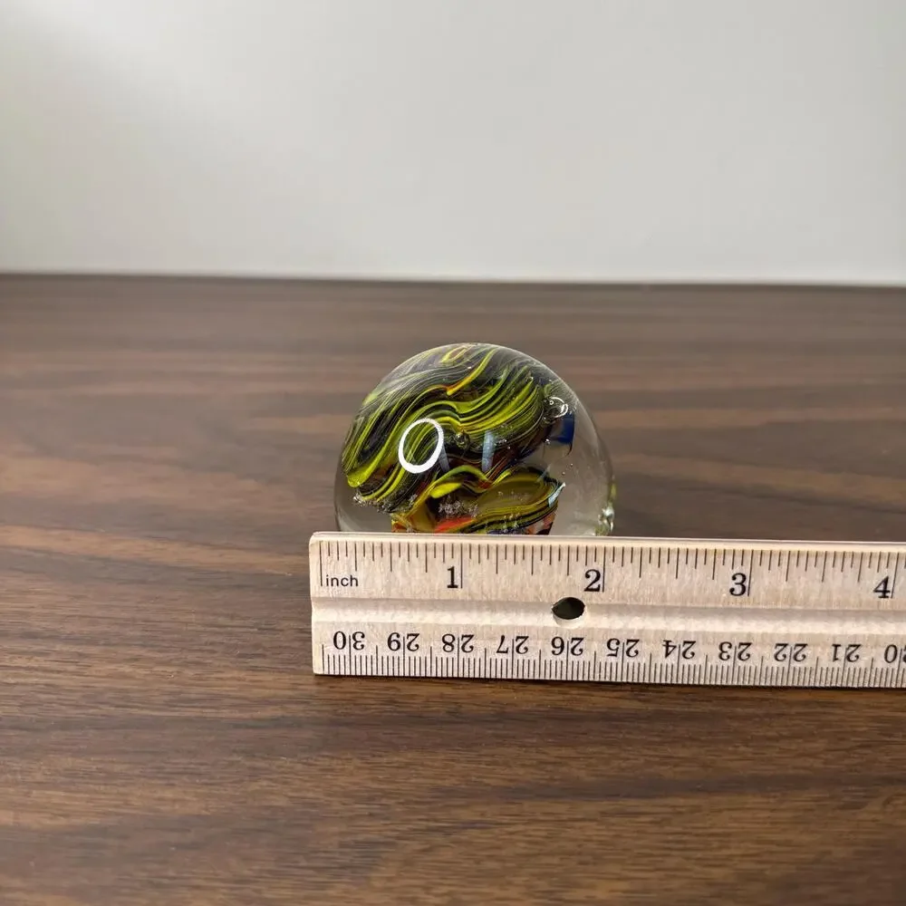 Vintage Swirl Design Art Glass Paperweight